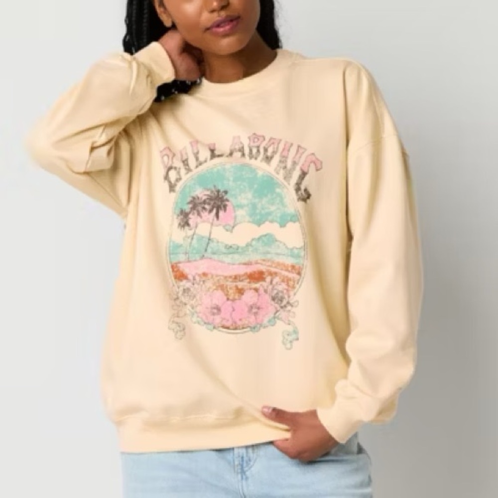 Billabong Beige Graphic Sweatshirt